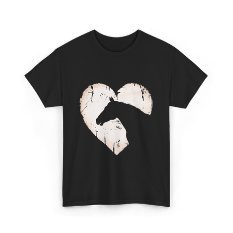 Horse Heart Equestrian Cowgirl T-Shirt - Black