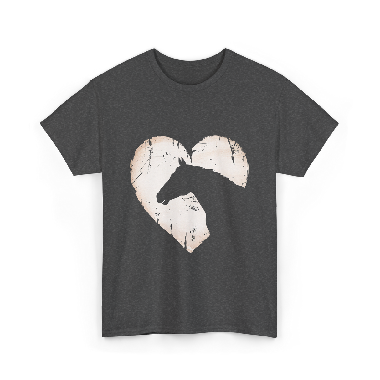 Horse Heart Equestrian Cowgirl T-Shirt - Dark Heather