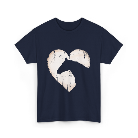 Horse Heart Equestrian Cowgirl T-Shirt - Navy