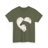 Horse Heart Equestrian Cowgirl T-Shirt - Military Green