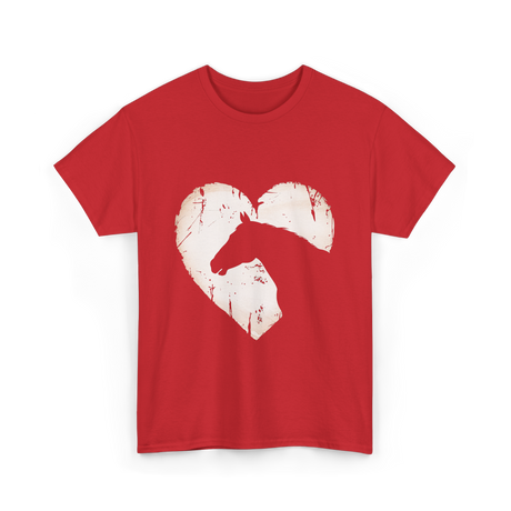 Horse Heart Equestrian Cowgirl T-Shirt - Red