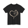 Horse Heart Love Horseback Riding T-Shirt - Black