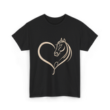 Horse Heart Love Horseback Riding T-Shirt - Black