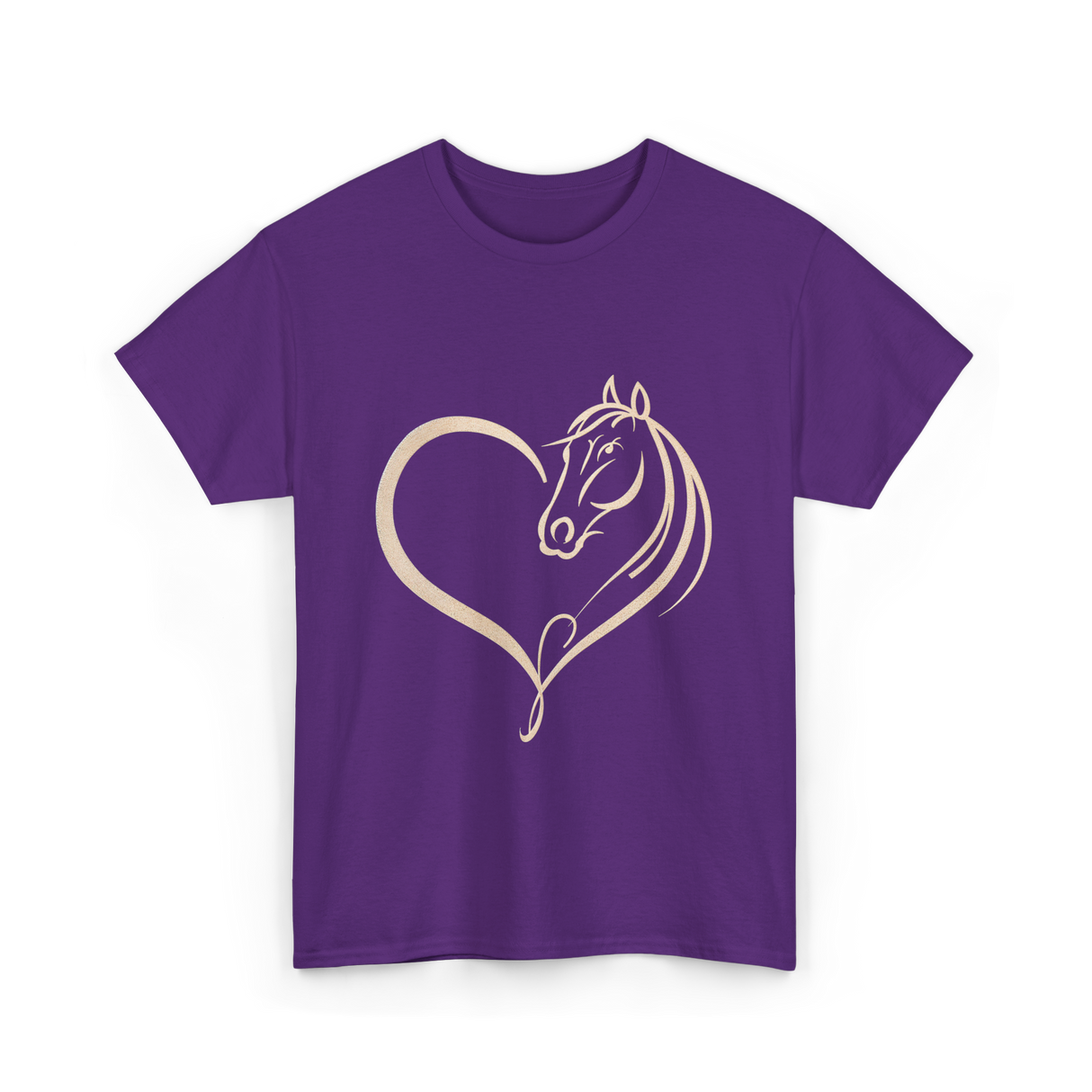 Horse Heart Love Horseback Riding T-Shirt - Purple