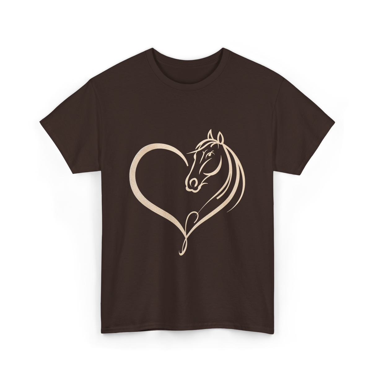 Horse Heart Love Horseback Riding T-Shirt - Dark Chocolate