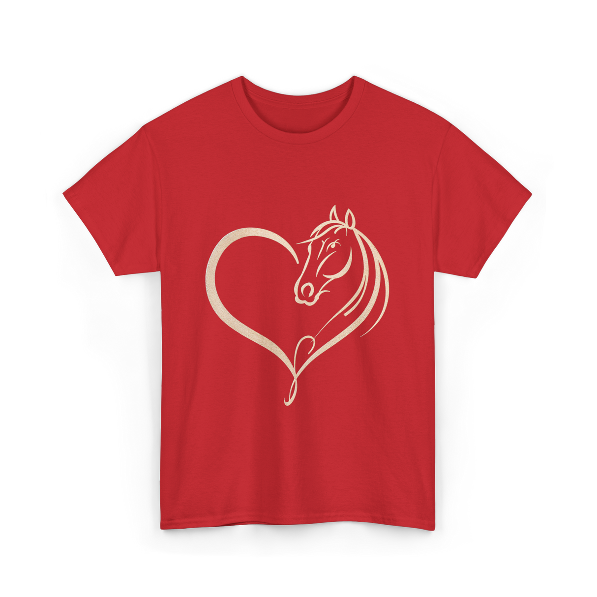 Horse Heart Love Horseback Riding T-Shirt - Red