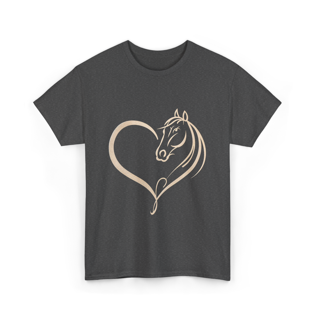 Horse Heart Love Horseback Riding T-Shirt - Dark Heather