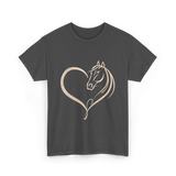 Horse Heart Love Horseback Riding T-Shirt - Dark Heather