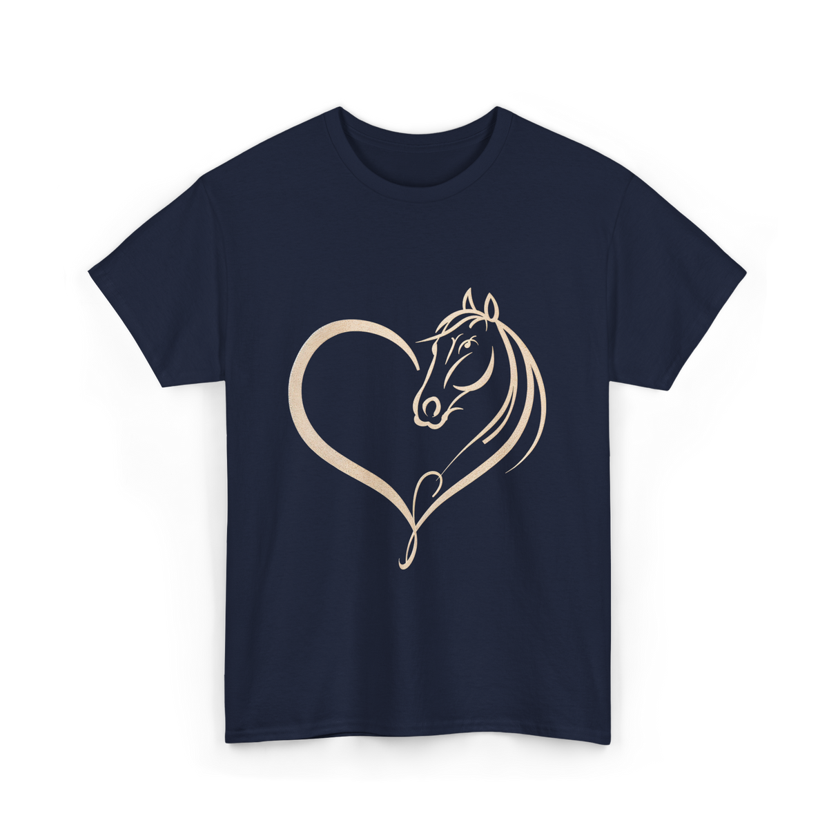 Horse Heart Love Horseback Riding T-Shirt - Navy