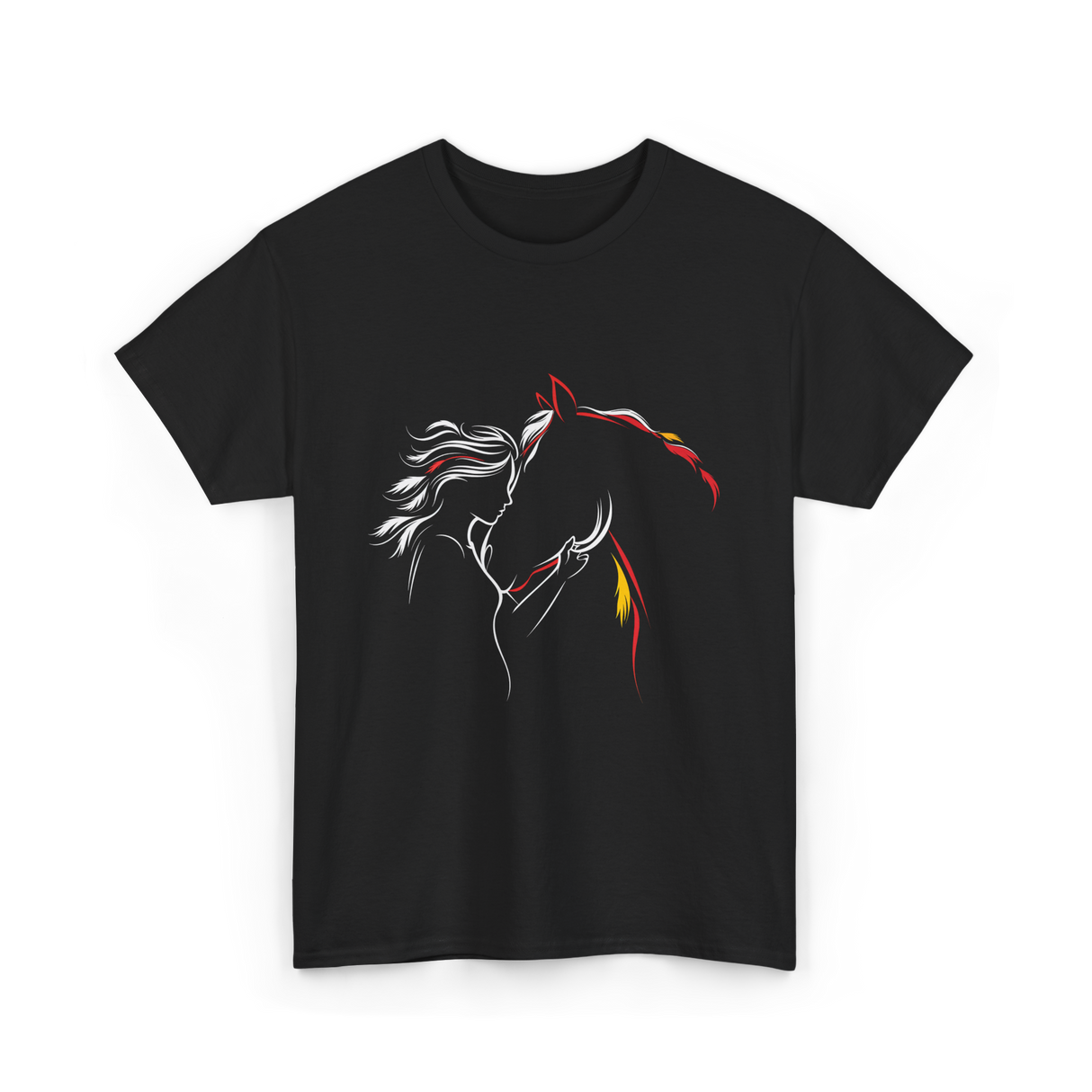 Horse Lady Horse Love T-Shirt - Black