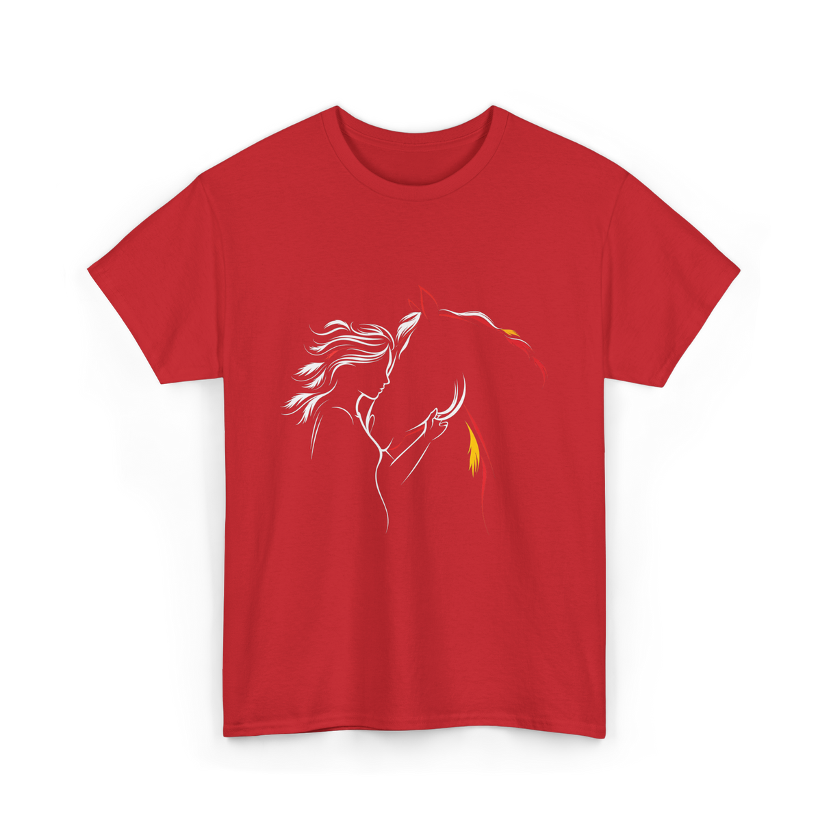 Horse Lady Horse Love T-Shirt - Red