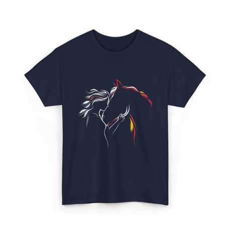 Horse Lady Horse Love T-Shirt - Navy