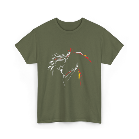 Horse Lady Horse Love T-Shirt - Military Green