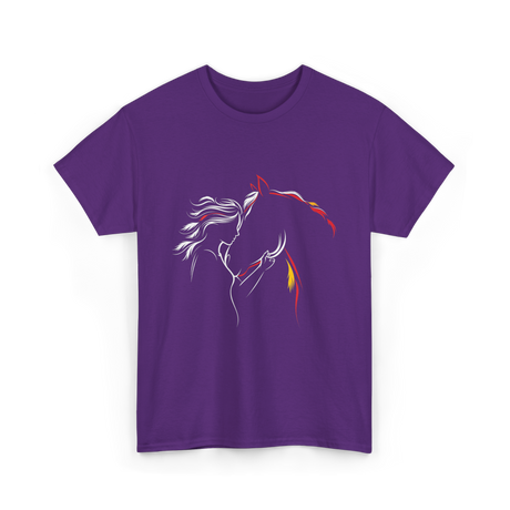 Horse Lady Horse Love T-Shirt - Purple