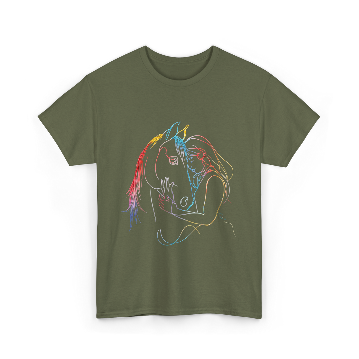 Horse Lover Equestrian Ride T-Shirt - Military Green