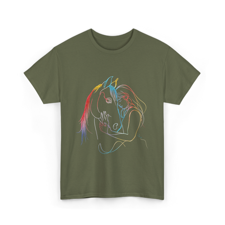 Horse Lover Equestrian Ride T-Shirt - Military Green