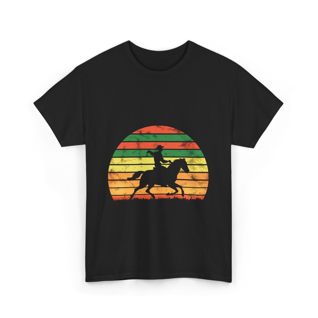 Horse Riding Cowboy Ranch T-Shirt - Black