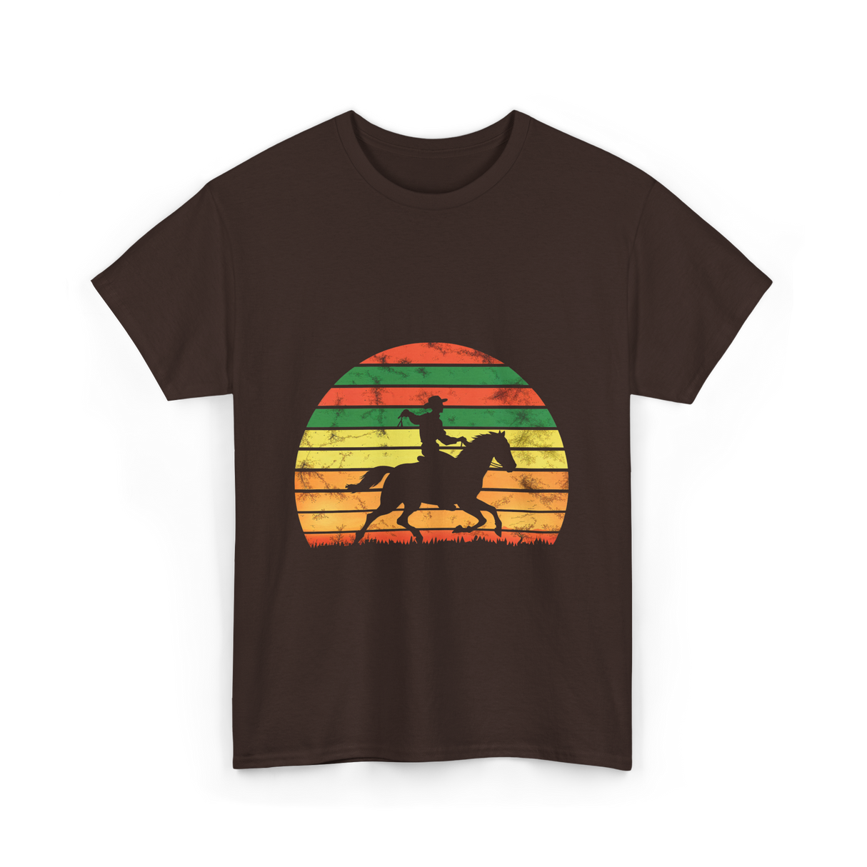 Horse Riding Cowboy Ranch T-Shirt - Dark Chocolate