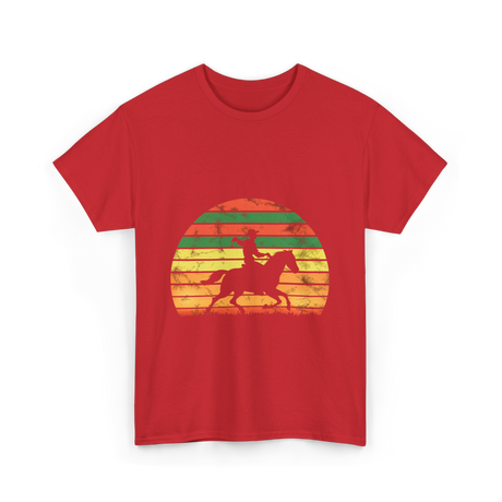 Horse Riding Cowboy Ranch T-Shirt - Red