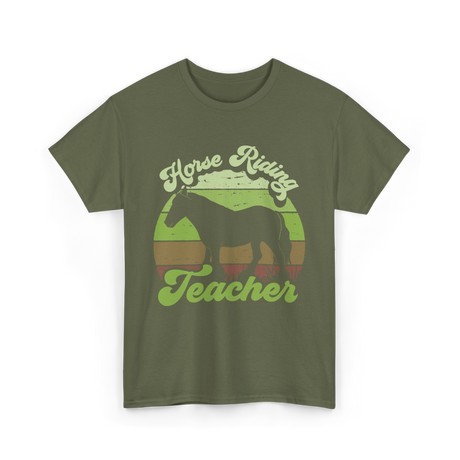 Horse Riding Teacher Equestrian T-Shirt - Military Green