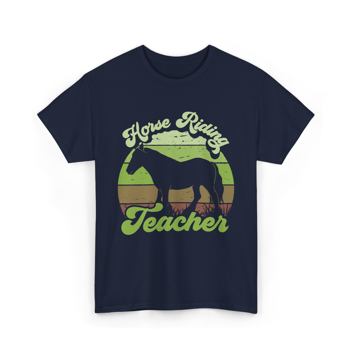 Horse Riding Teacher Equestrian T-Shirt - Navy