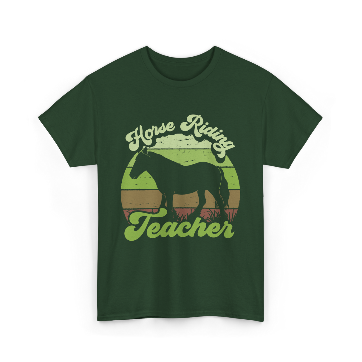 Horse Riding Teacher Equestrian T-Shirt - Forest Green