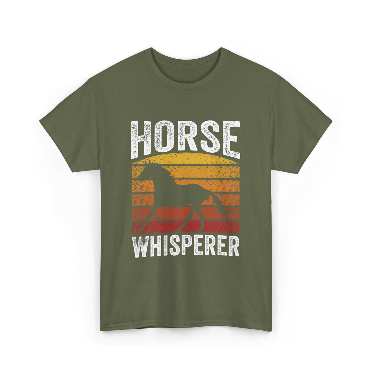 Horse Whisperer Equestrian Rider T-Shirt - Military Green