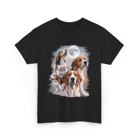 Howling at the Moon Beagle T-Shirt - Black