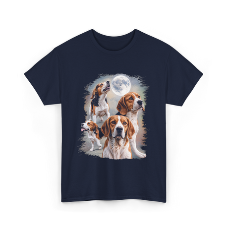 Howling at the Moon Beagle T-Shirt - Navy