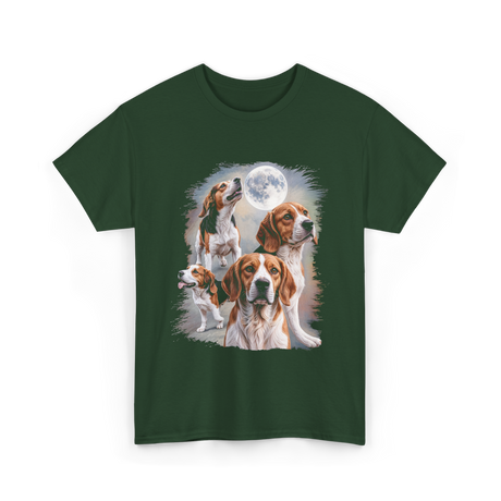 Howling at the Moon Beagle T-Shirt - Forest Green