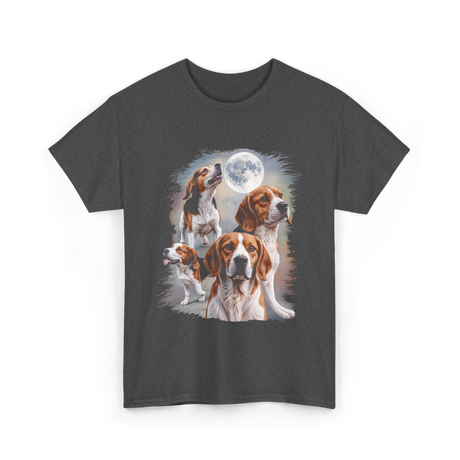 Howling at the Moon Beagle T-Shirt - Dark Heather