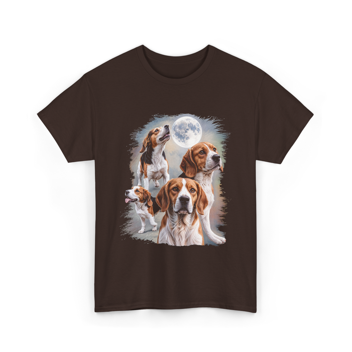 Howling at the Moon Beagle T-Shirt - Dark Chocolate