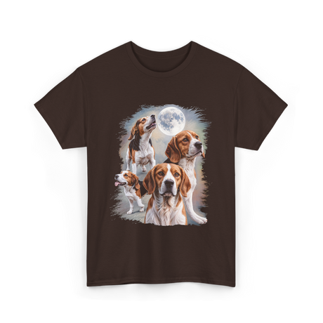 Howling at the Moon Beagle T-Shirt - Dark Chocolate