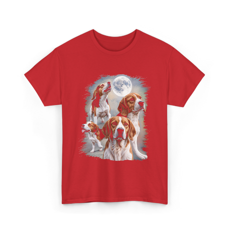 Howling at the Moon Beagle T-Shirt - Red