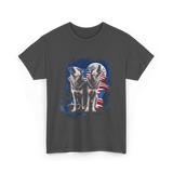 Howling Wolves American Flag T-Shirt - Dark Heather