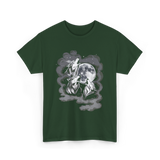 Howling Wolves Moon Animal T-Shirt - Forest Green