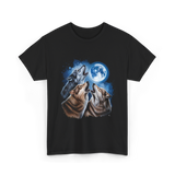 Howling Wolves Moon T-Shirt - Black