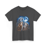 Howling Wolves Moon T-Shirt - Dark Heather