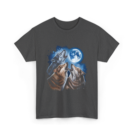 Howling Wolves Moon T-Shirt - Dark Heather