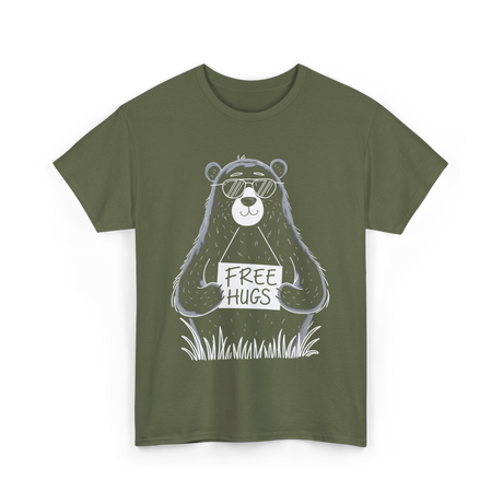 Hugs Bear Hugs T-Shirt - Military Green