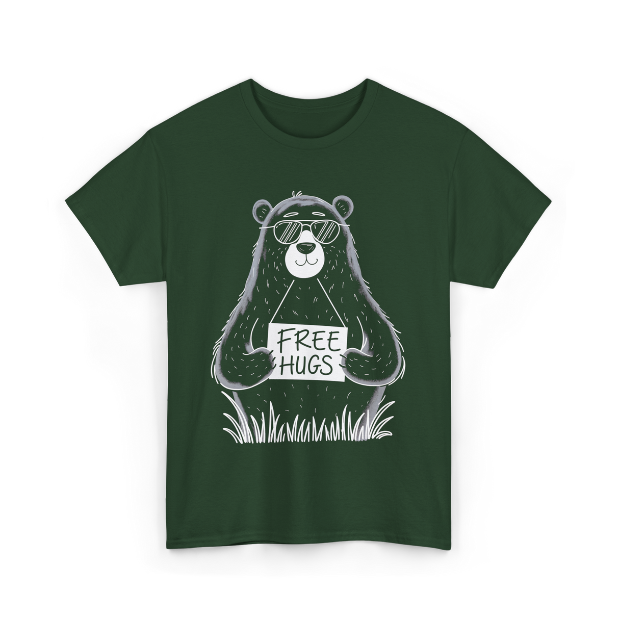 Hugs Bear Hugs T-Shirt - Forest Green