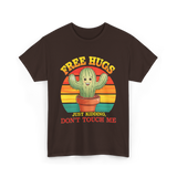 Hugs Cactus Humor T-Shirt - Dark Chocolate