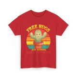 Hugs Cactus Humor T-Shirt - Red