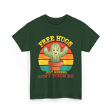 Hugs Cactus Humor T-Shirt - Forest Green