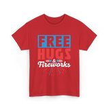 Hugs Fireworks Celebration T-Shirt - Red