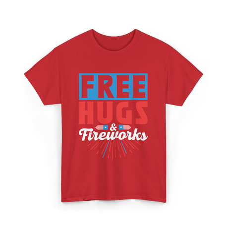 Hugs Fireworks Celebration T-Shirt - Red