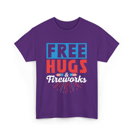 Hugs Fireworks Celebration T-Shirt - Purple