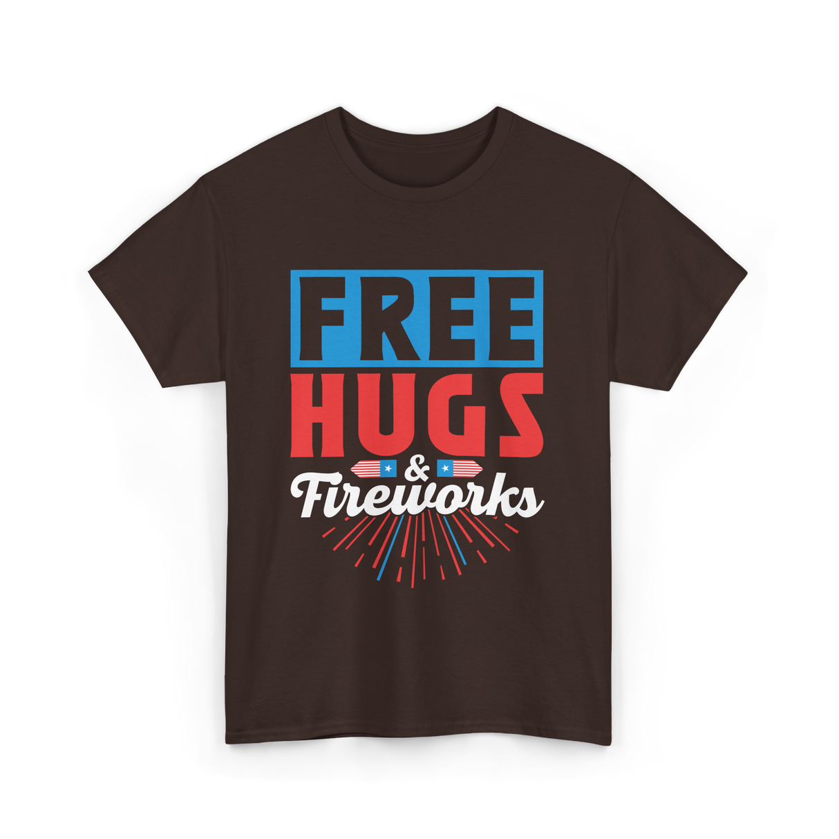 Hugs Fireworks Celebration T-Shirt - Dark Chocolate