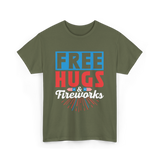 Hugs Fireworks Celebration T-Shirt - Military Green