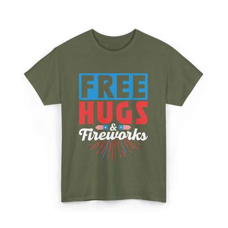 Hugs Fireworks Celebration T-Shirt - Military Green